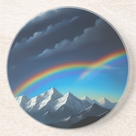 Regenboog aan de hemel zandsteen onderzetter (Voorkant)