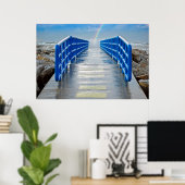 Regenboog aan het uiteinde van de pier poster (Thuiskantoor)
