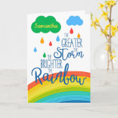 Regenboog Aanmoedigings Steun Citaat Kaart (Gele Bloem)