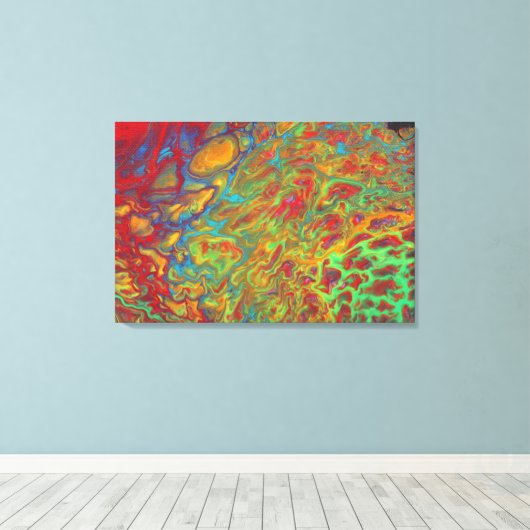 Regenboog Abstract Acryl Giet Print (Insitu (Houten vloer))