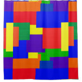 Regenboog Abstract Patchwork Douchegordijn (Voorkant)