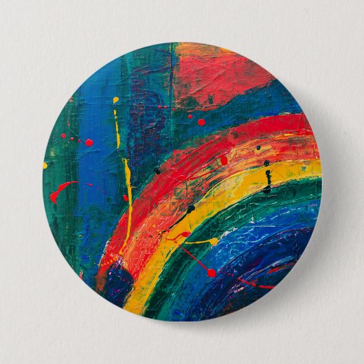 Regenboog Abstract Ronde Button 7,6 Cm (Voorkant)