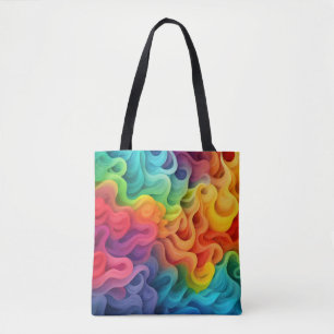 Regenboog Abstracte golven Draagtas