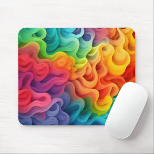 Regenboog Abstracte golven Muismat