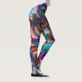 regenboog abstracte leggings (Rechts)