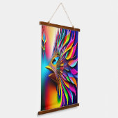 Regenboog Abstracte vogelkleurexplosie Hangend Wandkleed (Gebogen)