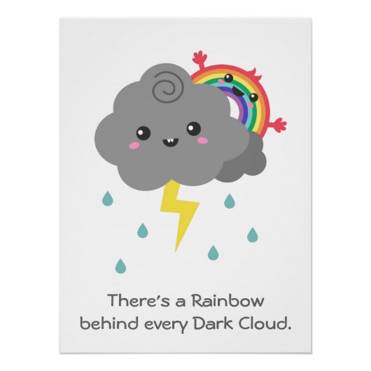 Regenboog Achter Elke Donkere Wolk Poster Perfect Poster (Voorkant)