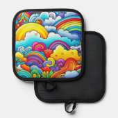 Regenboog achtergronden pannenlap (Voorkant / Achterkant)