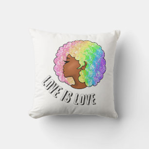 regenboog afro LGBTQ liefde is liefde trots zwart Kussen