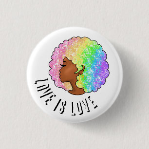 regenboog afro LGBTQ liefde is liefde trots zwart Ronde Button 3,2 Cm