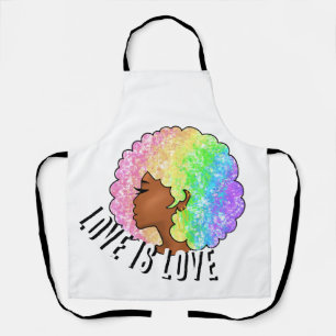 regenboog afro lgbtq liefde is liefde trots zwart  schort