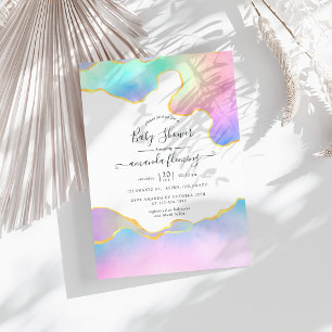 Regenboog Agaat Steen Baby Shower Kaart