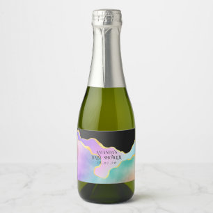 Regenboog Agaat Steen Baby Shower Sparkling Wijnetiket
