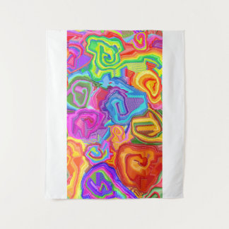 Regenboog Agate Draaikolken | Abstracte Wandtapijt Wandkleed