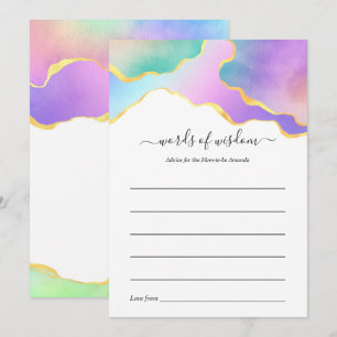 Regenboog Agate Steen Baby Shower Spel Advieskaart