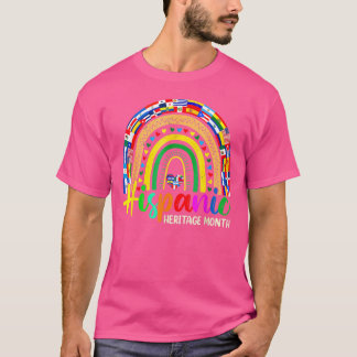 Regenboog Alle landen vlaggen nationale hispanisch T-shirt