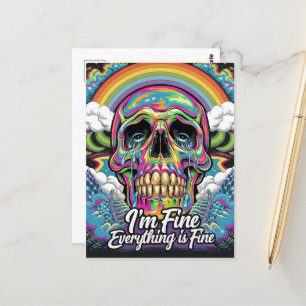 Regenboog Alles is een fijne schedel Briefkaart