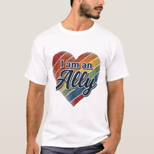 Regenboog Ally Heart Vector T-shirt ontwerp_1