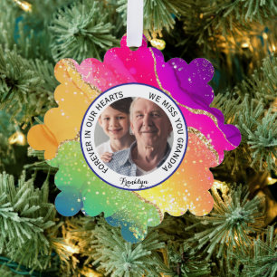 Regenboog Altijd in Onze Harten Opa Modern Ornament Kaart