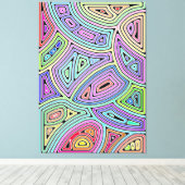 Regenboog asymmetrische abstracte vormen 2 canvas afdruk (Insitu (Houten vloer))