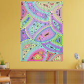 Regenboog asymmetrische abstracte vormen 2 canvas afdruk (Insitu (Woonkamer))