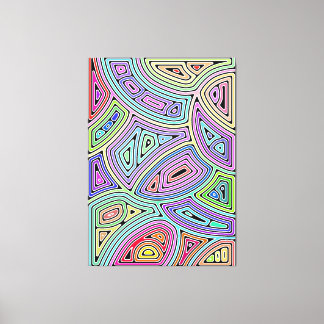 regenboog asymmetrische abstracte vormen 2 canvas afdruk