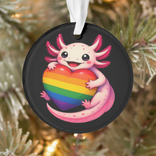 Regenboog Axolotl Hart Pride Amfibie Ornament