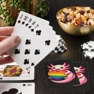 Regenboog Axolotl Hart Pride Amfibie Pokerkaarten