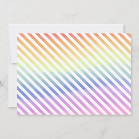 Regenboog Baby Geboorteaankondiging Hallo Wereld Aankondiging (Achterkant)