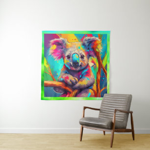 Regenboog baby Koala Wandkleed