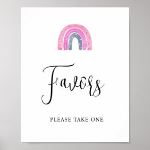 Regenboog Baby Meisje Favorieten Baby Shower Bord Poster