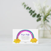 Regenboog Baby shower Boho Modern Schattige Luier  Informatiekaartje (Staand voorkant)