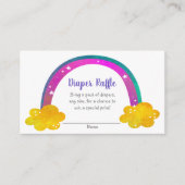 Regenboog Baby shower Boho Modern Schattige Luier  Informatiekaartje (Voorkant)