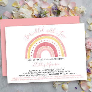 Regenboog Baby Shower Meisje Baby Sprinkle Uitnodi Kaart