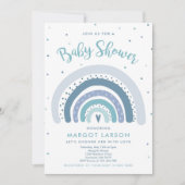 Regenboog Baby shower nodigen gedempte pastel rege Kaart (Voorkant)