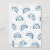 Regenboog Baby shower nodigen gedempte pastel rege Kaart (Achterkant)