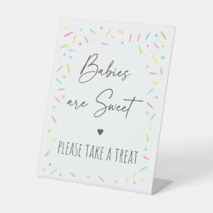 Regenboog Baby Sprinkle Treat Reclamebord Met Voetstuk