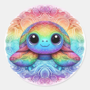 Regenboog baby zee schildpad stickers