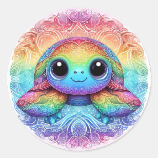 Regenboog baby zee schildpad stickers