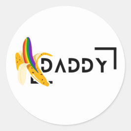 Regenboog Banaan - Papa - Gay Pride Ronde Sticker