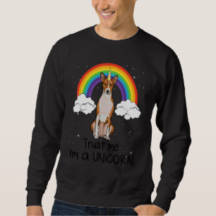 Regenboog Basenji Vertrouw Me Ik Ben Een Eenhoorn Trui