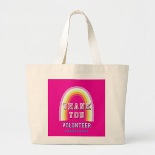 Regenboog Bedrijfsvrijwilliger Bedankt Hot Pink Grote Tote Bag