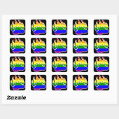 Regenboog Berenpoot Vierkant - Sticker (Vel)