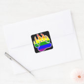 Regenboog Berenpoot Vierkant - Sticker (Envelop)