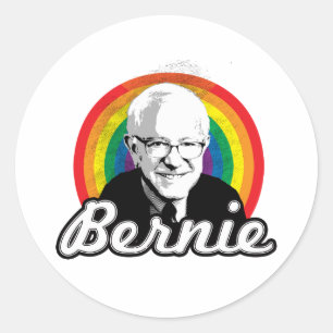 Regenboog Bernie - LGBT Politiek - Ronde Sticker