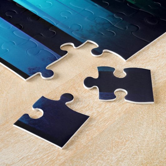 Regenboog betoverde mystiek bos landschap legpuzzel (Zijkant)