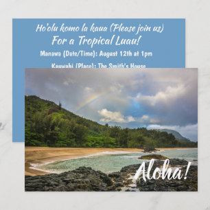 Regenboog bij Lumaha'i Beach, Kauai, Hawaii Kaart