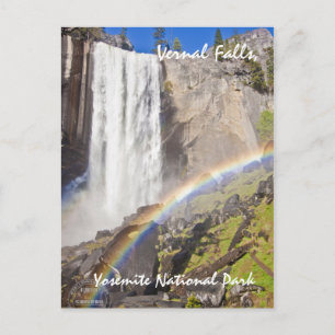 Regenboog bij Vernal Herfsten, Yosemite Briefkaart