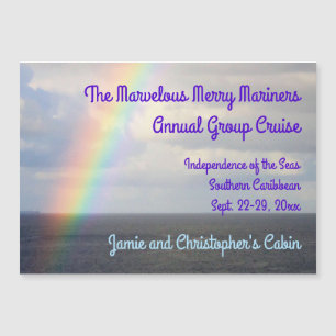Regenboog bij Zee Group Cruise Stateroom Deurmarke