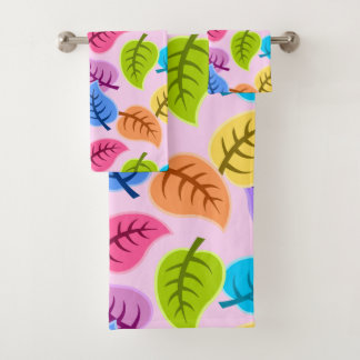 Regenboog bladeren badhanddoek set bad handdoek